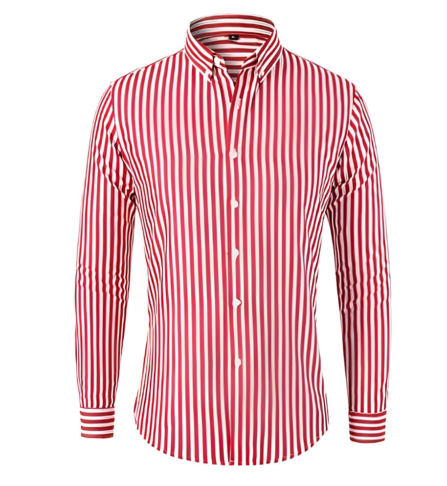 Liam™ | Randig Skjorta med Snygg Kontrast