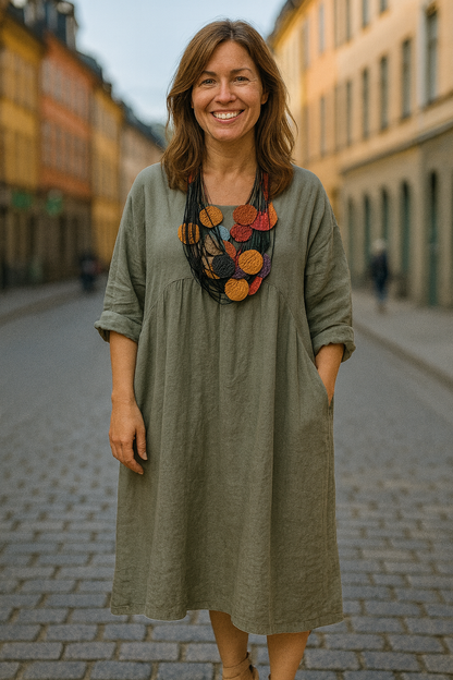 Ronja™ | Sommarklänning i bomull och linne
